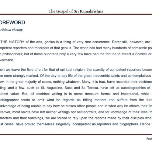 Ramakrishna,The gospel Foreword by Aldous Huxley - Imagen 1