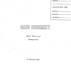 Rand Corporation,UFOs,what to do 1968