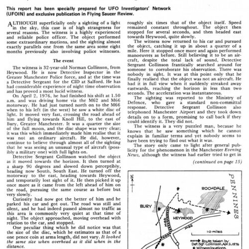 Randles,UFO 1976,Manchester,FSR77V23N2 - Imagen 1