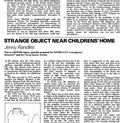 Randles,UFO 1977 near Children Home,England,FSR79V23N4 - Imagen 1