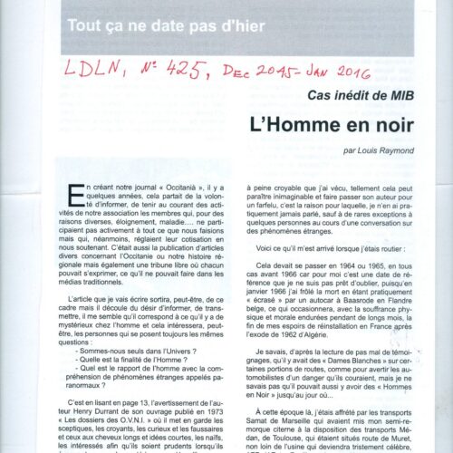 Raymond,Louis,Cas inedit de MIB,L homme en noir,etc. - Imagen 1