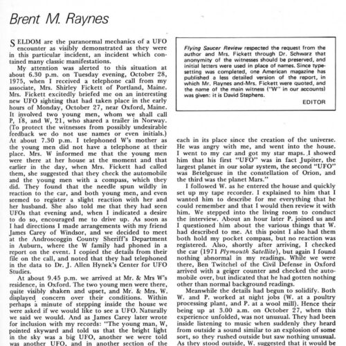 Raynes,Abduction 1975,Maine,FSR76V22N2 - Imagen 1