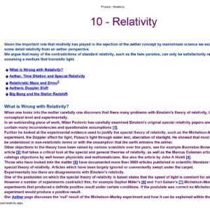 Relativity physics theory