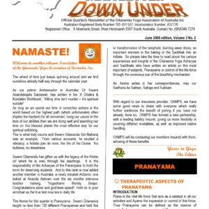 Rev.Gitananda Yoga Newsletter,June 2008
