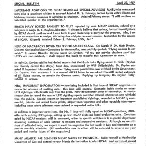 Rev.NICAP Special Bulletin,1957-1967