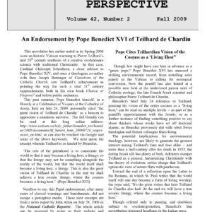 Rev.Teilhard Perspective,Fall 2009