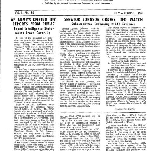 Rev.UFO Investigator,July-August 1960 - Imagen 1