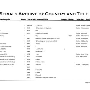 Rev.UFO Journals, List