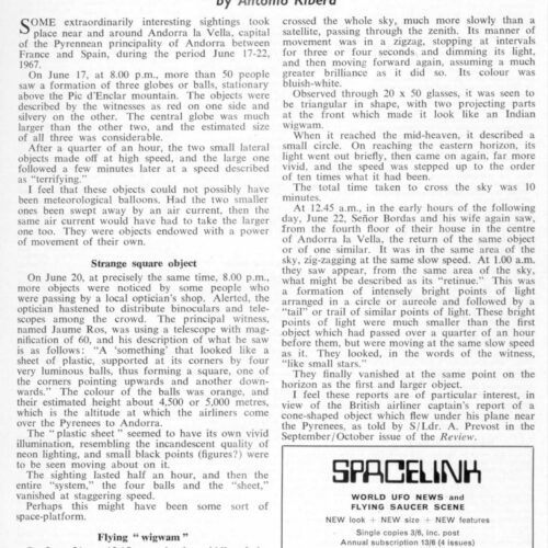 Ribera,UFOs 1967,J.Bordas,Andorra,FSR67V13N6 - Imagen 1