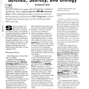 RichardDolan,Science,SecrecyandUfology