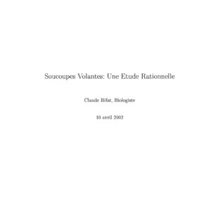 Rifat,OVNI,Une Etude Rationnelle