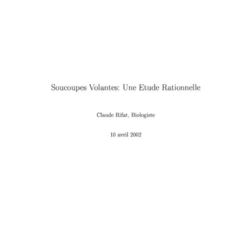 Rifat,OVNI,Une Etude Rationnelle - Imagen 1