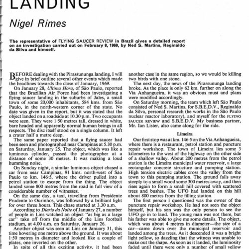 Rimes,Landing 1969,Pirassununga,Brazil,FSR-SI 1969 N 3,UFO Percipients - Imagen 1
