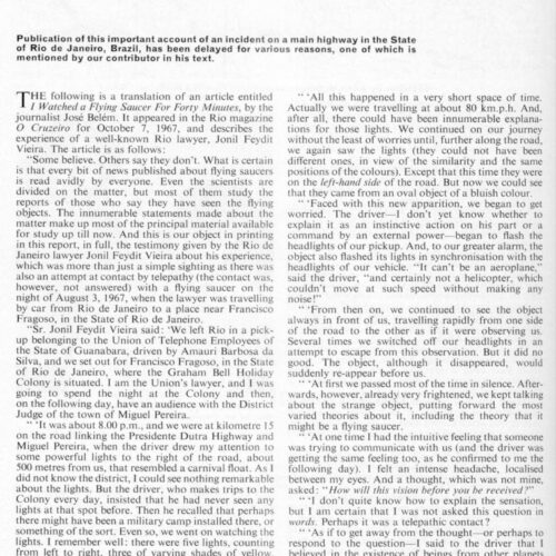 Rimes,UFOs 1967,Rio Janeiro,FSR-CH 1971 N 4 - Imagen 1