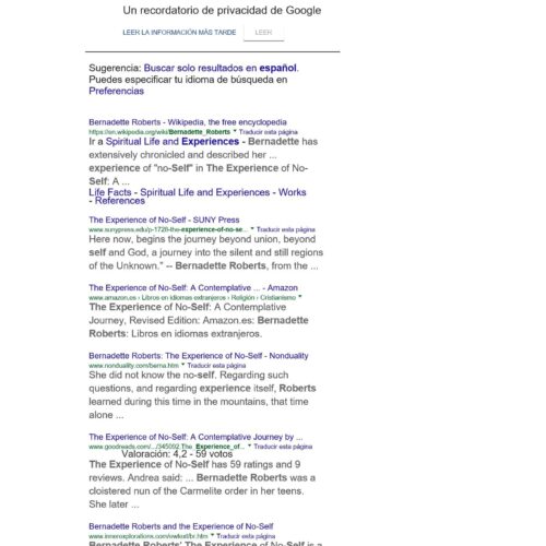 Roberts,Bernadette,The experience of no-self - Imagen 1