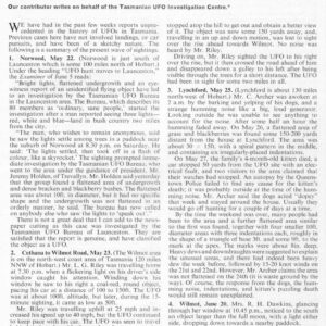 Roberts,UFOs 1971,Tasmania,FSR-CH 1971 N 7