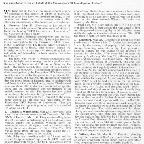 Roberts,UFOs 1971,Tasmania,FSR-CH 1971 N 7 - Imagen 1