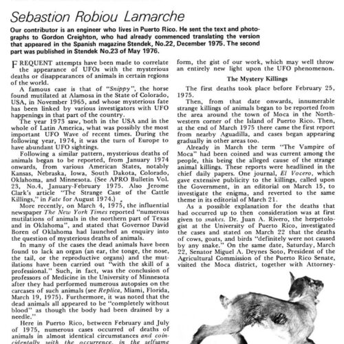 Robiou,UFOs and Cattle Mutilations 1975,Puerto Rico-1,FSR76V22N5 - Imagen 1
