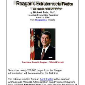 Ronald Reagan s extraterrestrial fixation,Michael Salla