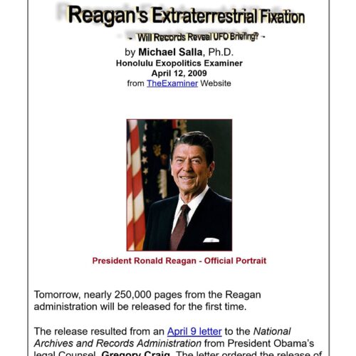 Ronald Reagan s extraterrestrial fixation,Michael Salla - Imagen 1