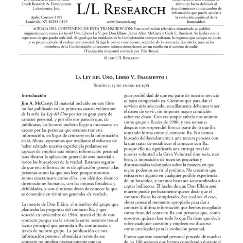 Rueckert,Material de Ra.Ley del Uno.Libro V - Imagen 1