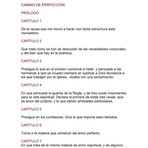Santa Teresa de Avila,Camino de perfeccion - Imagen 1