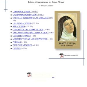 Santa Teresa de Avila,Obras completas