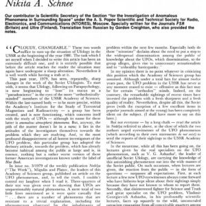 Schnee,Ufology in the USSR,FSR81V27N1