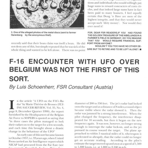 Schoenherr,UFOs 1957,Belgium,FSR1992V37N3 - Imagen 1