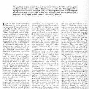 Schoenherr,UFOs and Fourth Dimension,FSR63V9N2