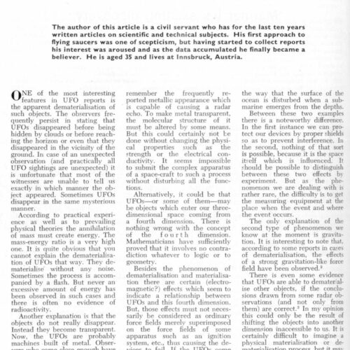 Schoenherr,UFOs and Fourth Dimension,FSR63V9N2 - Imagen 1