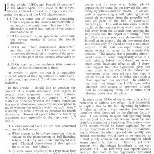 Schoenherr,UFOs and Fourth Dimension,FSR64V10N1 - Imagen 1