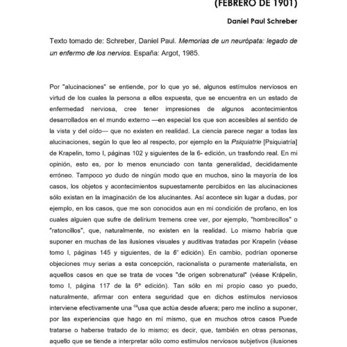 Schreber,Las alucinaciones - Imagen 1