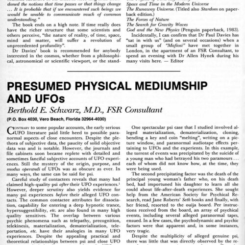 Schwarz,Mediumship and UFOs,FSR86V31N6 - Imagen 1