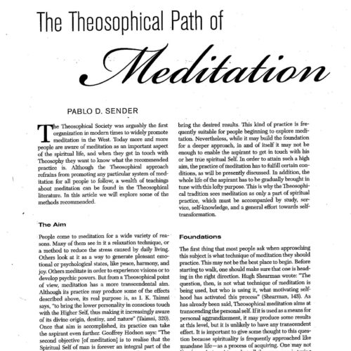 Sender,Theosophical Path of Meditation - Imagen 1
