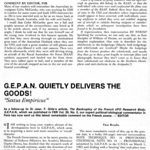 Sextus Empiricus,GEPAN delivers goods,FSR83V29N1