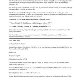 Sheldon,In his steps