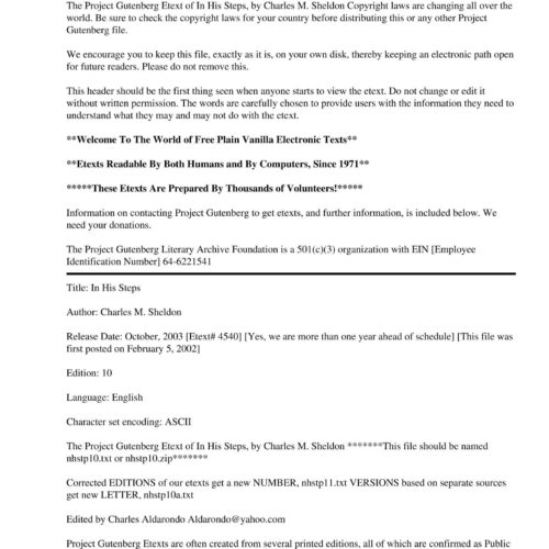 Sheldon,In his steps - Imagen 1