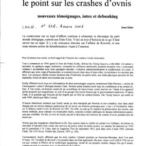 Sider,Crashes de ovnis,intox et debunking