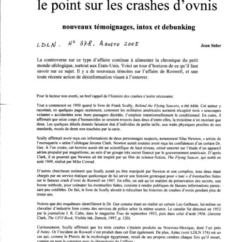 Sider,Crashes de ovnis,intox et debunking - Imagen 1