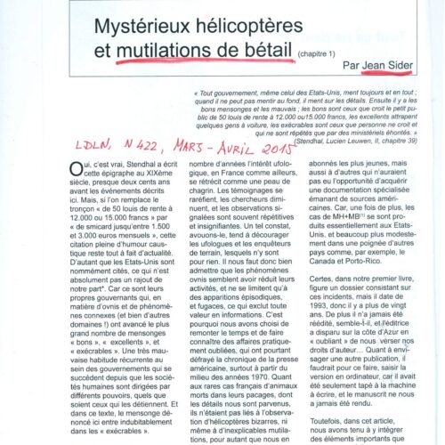 Sider,Jean,Mutilaciones de ganado y helicopteros - Imagen 1
