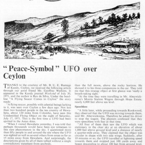 Silva,Peace symbol UFO 1971,Ceylon,FSR-CH 1971 N 7 - Imagen 1