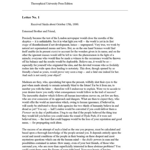 Sinnett,A.P.,The Mahatma letters-2 - Imagen 1
