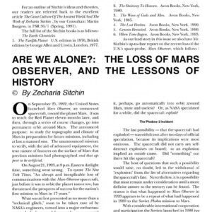 Sitchin,Loss of Mars Observer,1993,FSR1993V38N3