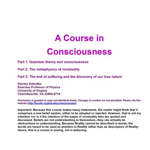 Sobottka,Stanley,A course in consciousness - Imagen 1