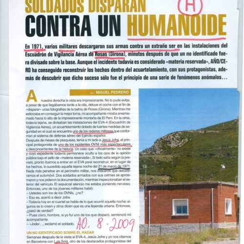 Soldados disparan contra humanoide,1971,base militar de Rosas,Gerona,Miguel Pedrero - Imagen 1