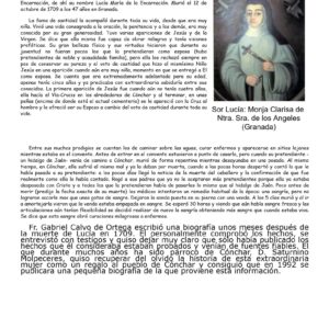 Sor Lucia Maria de la Encarnacion Conchar,Granada 1662-1709