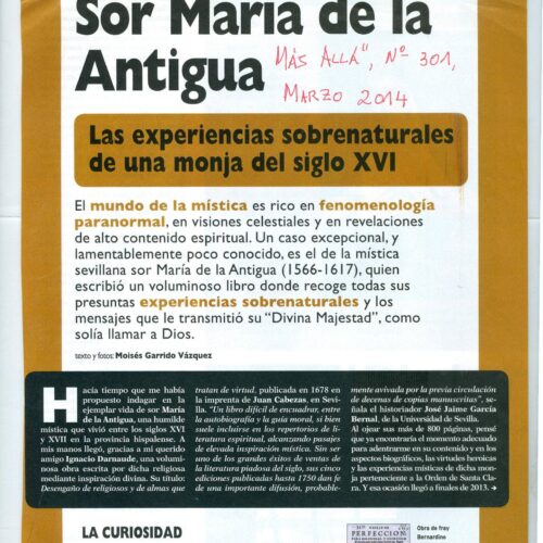 Sor Maria de la Antigua,mistica visionaria 1566-1617 Moises Garrido - Imagen 1