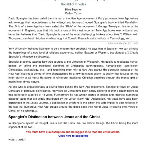 Spangler,New Age Christology,D.C.Rhodes - Imagen 1