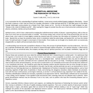 Spiritual Medicine,The Hierarchy of Health,S.E.Kolb